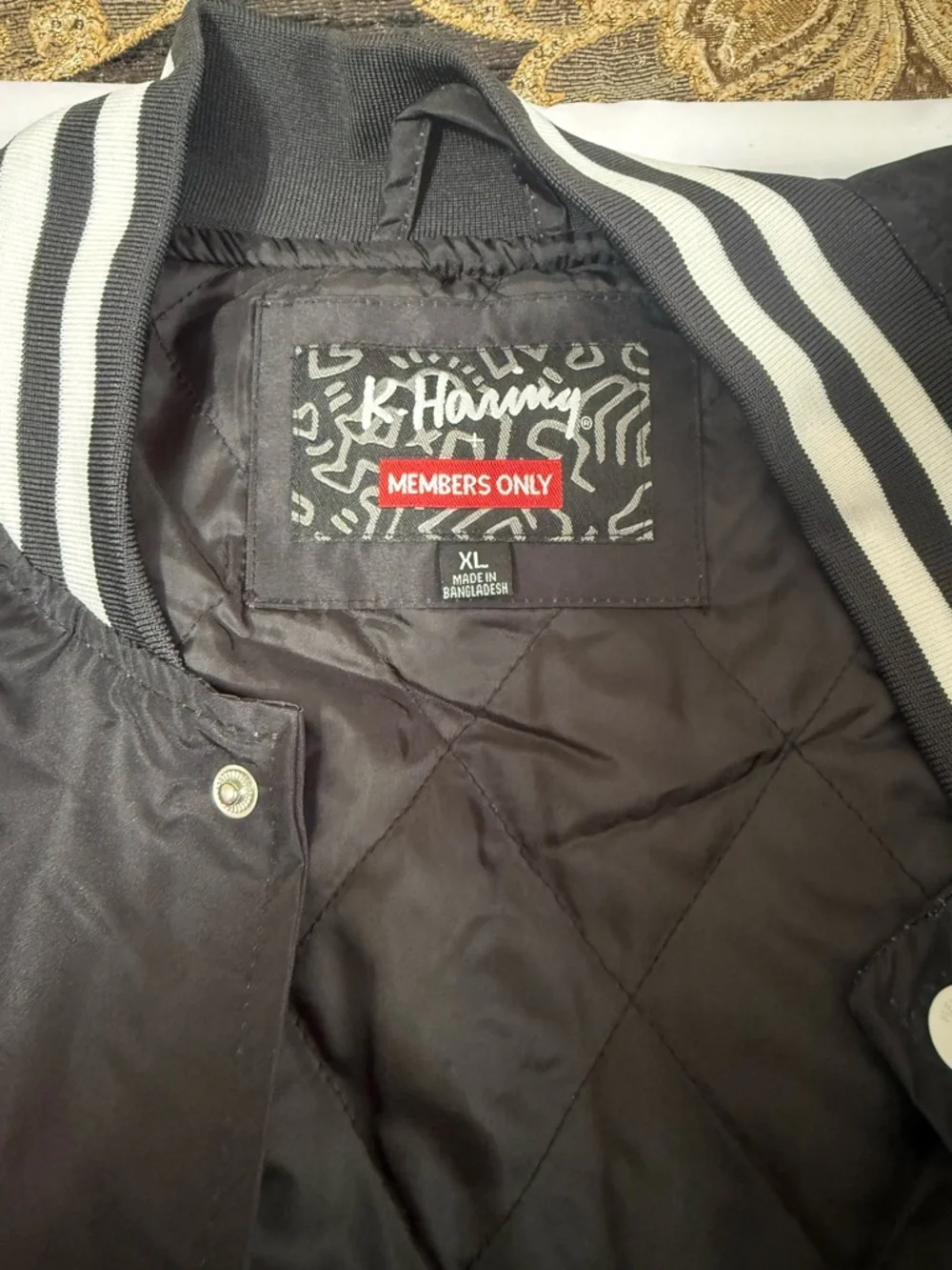 Members Only × Keith Haring size XL Andy Mouse Bomber Jacket Black, Gorgeous - Picture 8 of 9
